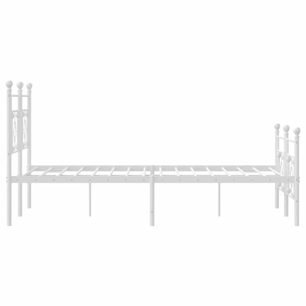 Metal Bed Frame Powder-coated Steel 150x200cm White