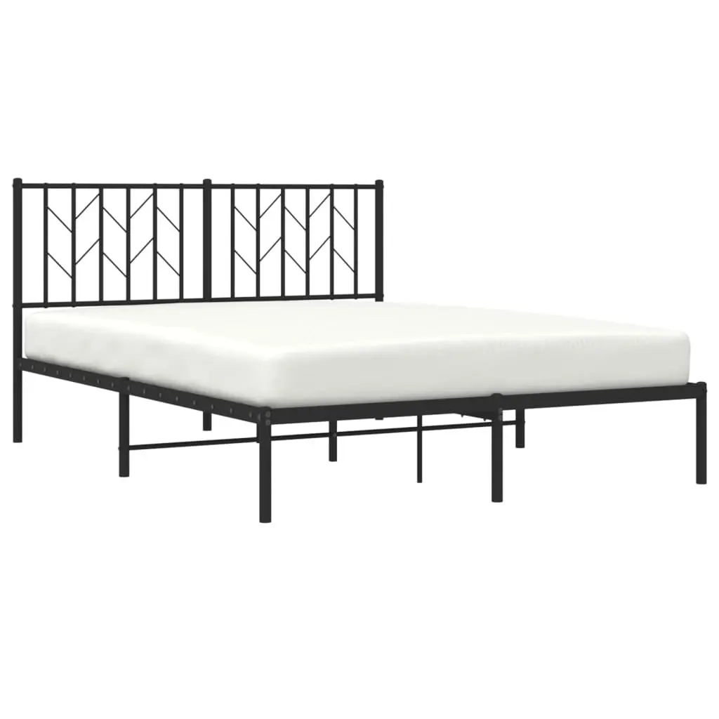Metal Bed Frame Powder-coated Steel 135x190 cm Black