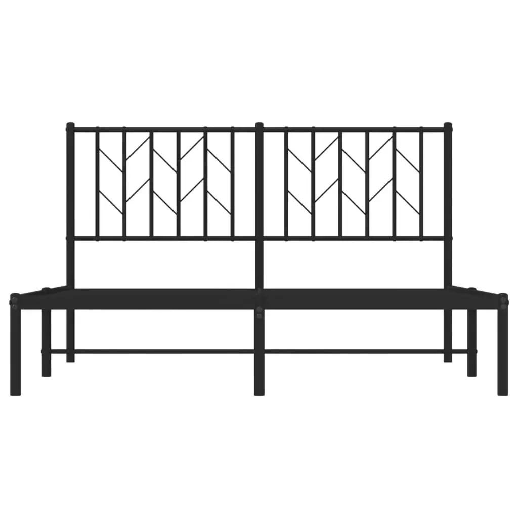 Metal Bed Frame Powder-coated Steel 135x190 cm Black