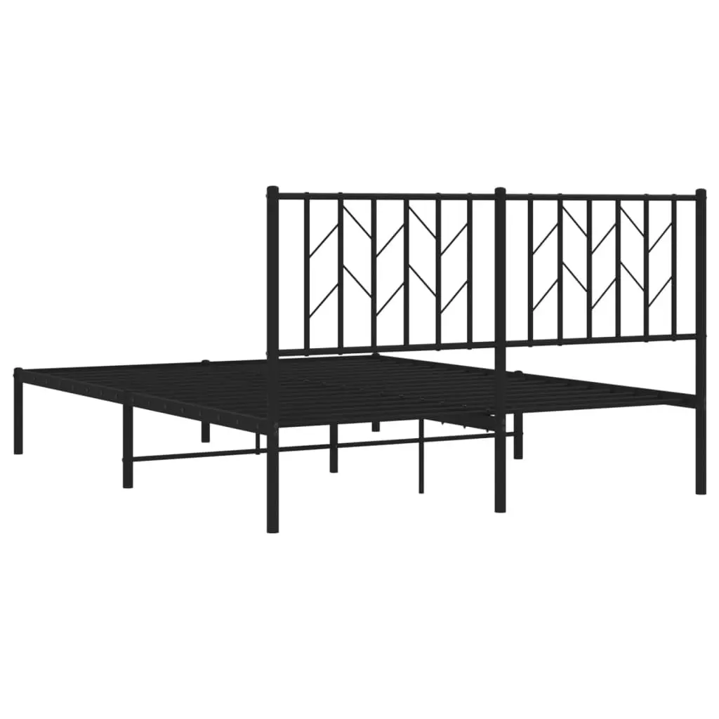 Metal Bed Frame Powder-coated Steel 135x190 cm Black