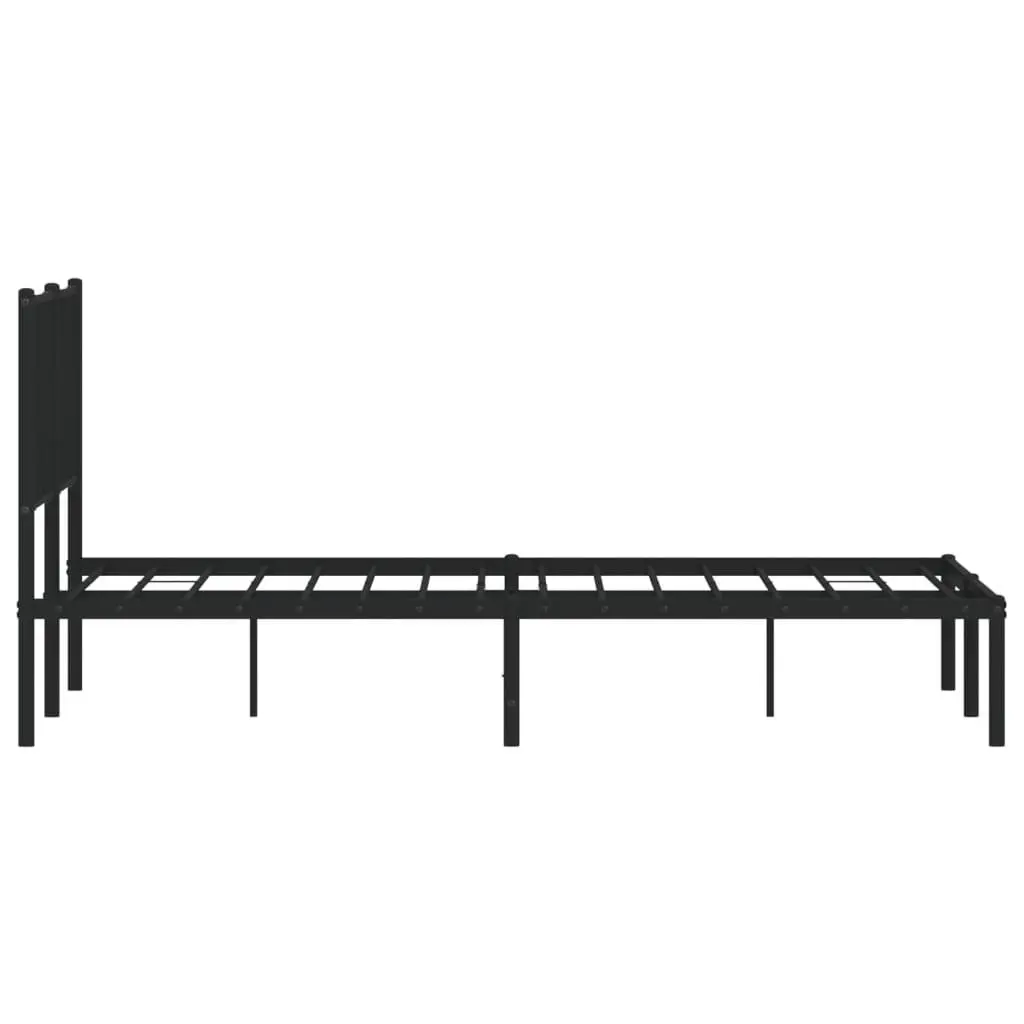 Metal Bed Frame Powder-coated Steel 135x190 cm Black