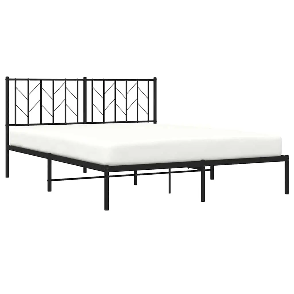 Metal Bed Frame Powder-coated Steel 150x200 cm Black