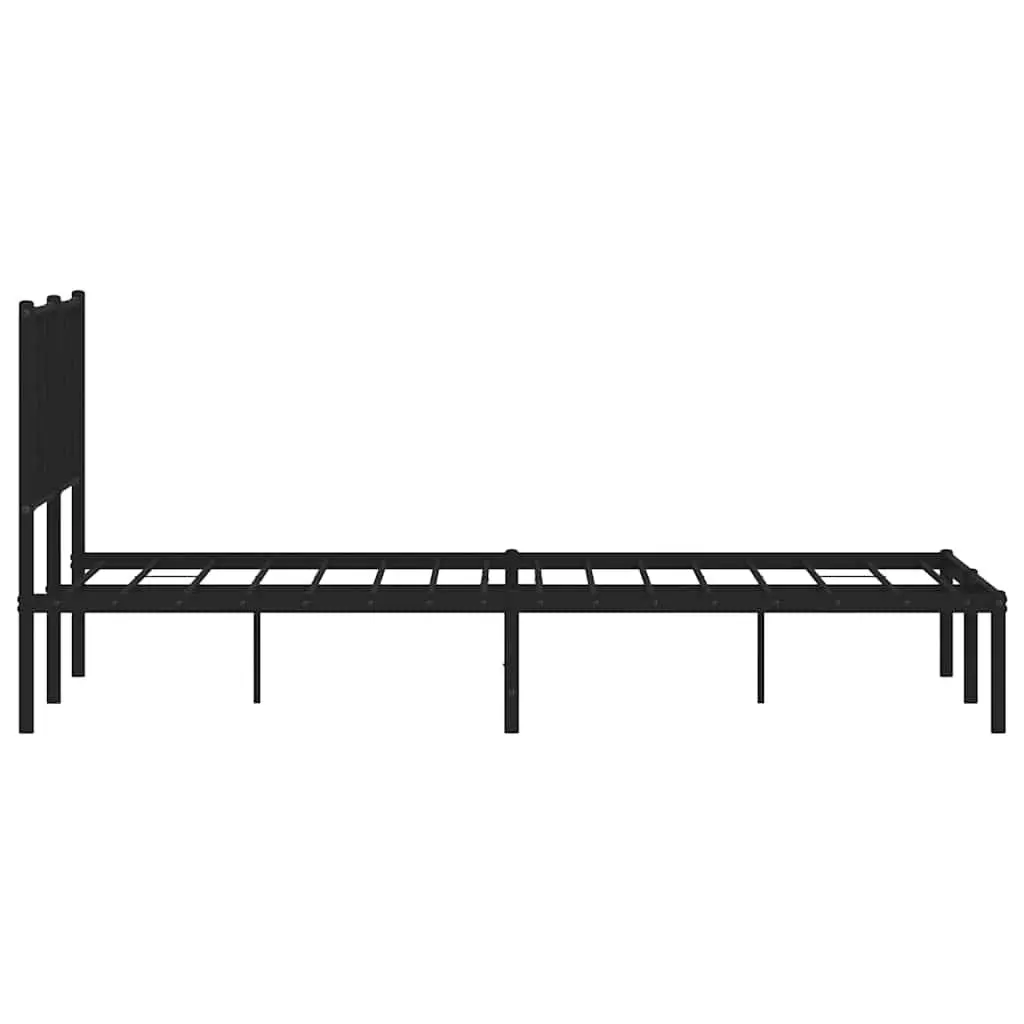 Metal Bed Frame Powder-coated Steel 150x200 cm Black