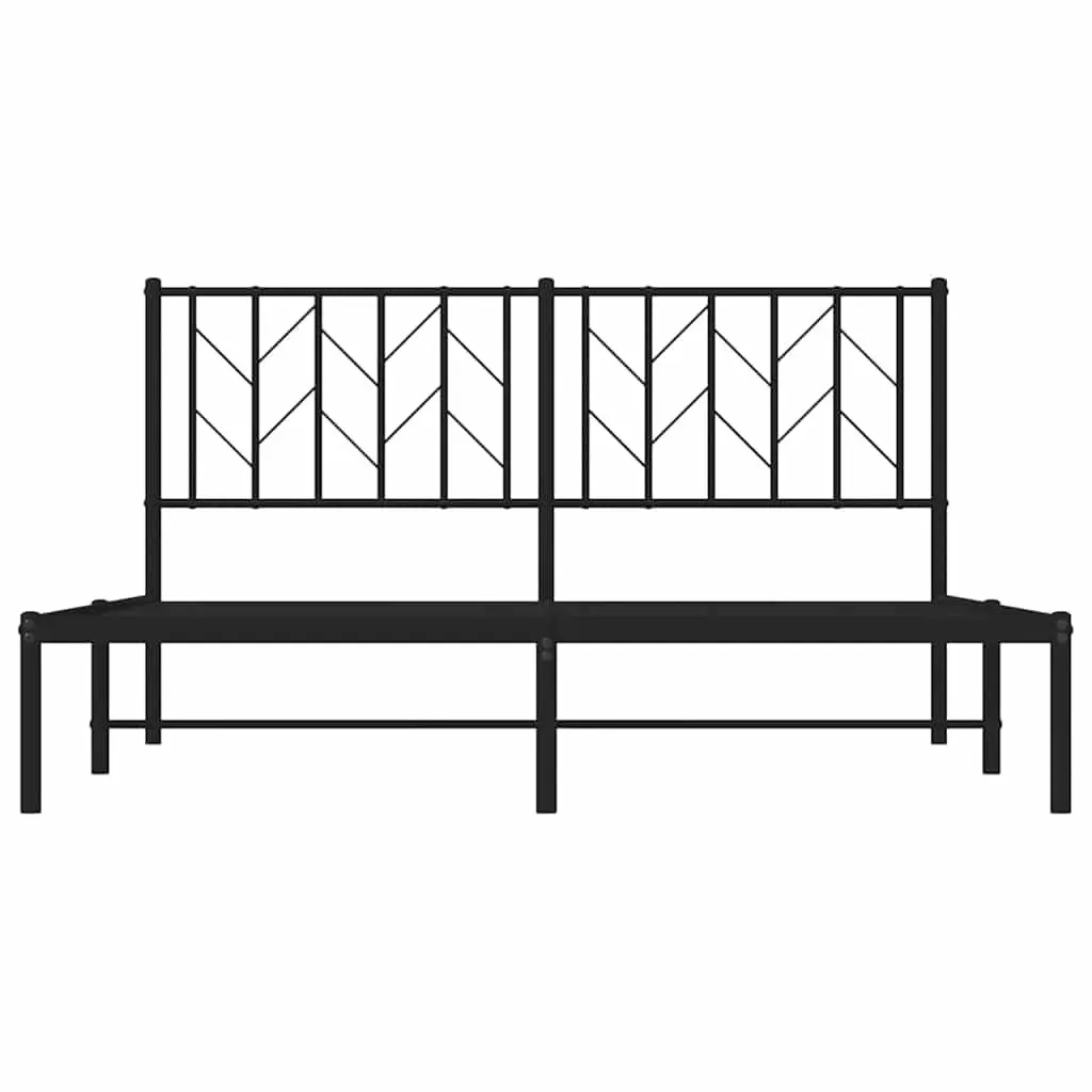 Metal Bed Frame Powder-coated Steel 150x200 cm Black