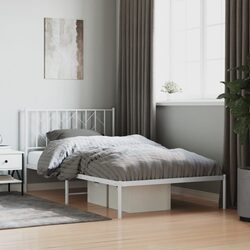 Sturdy Metal Bed Frame King Single White 107x203 cm
