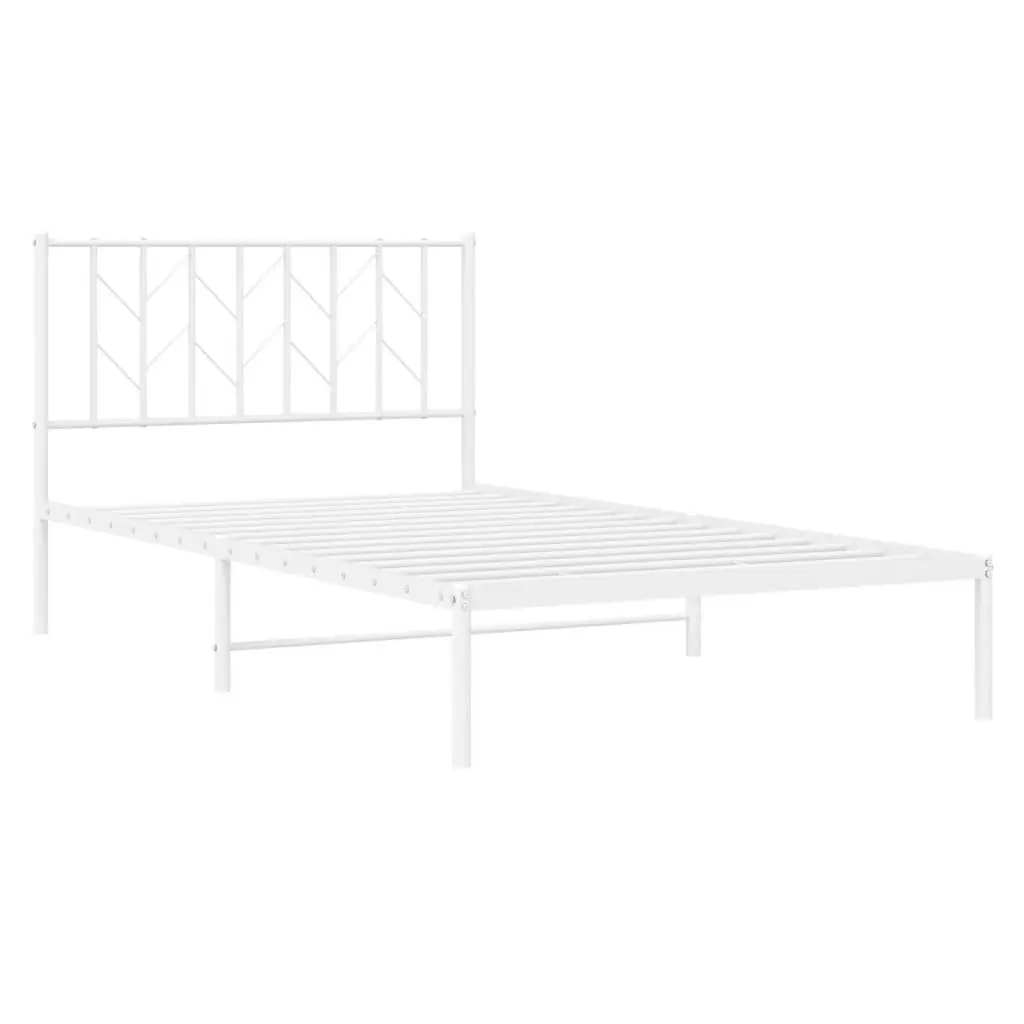 Metal Bed Frame Steel 107x203 cm White