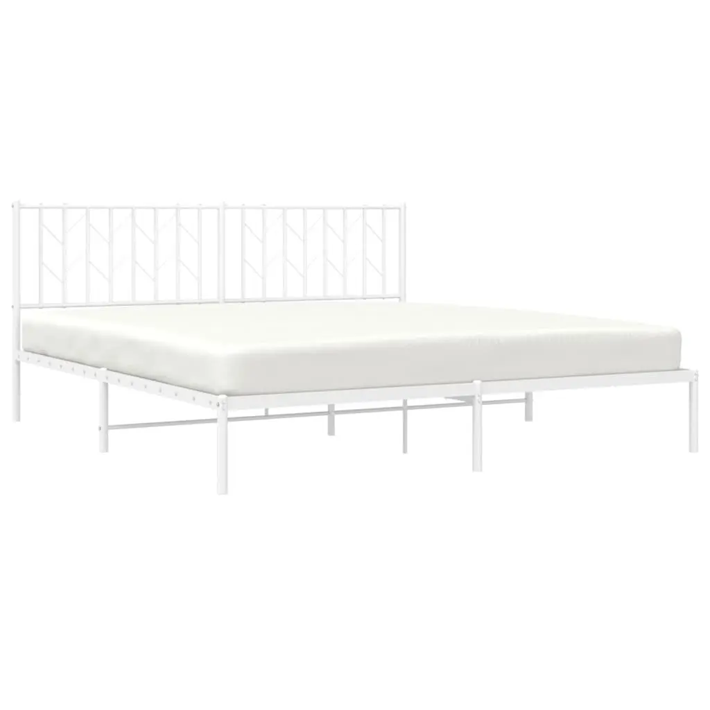 King Metal Bed Frame with Headboard and Storage