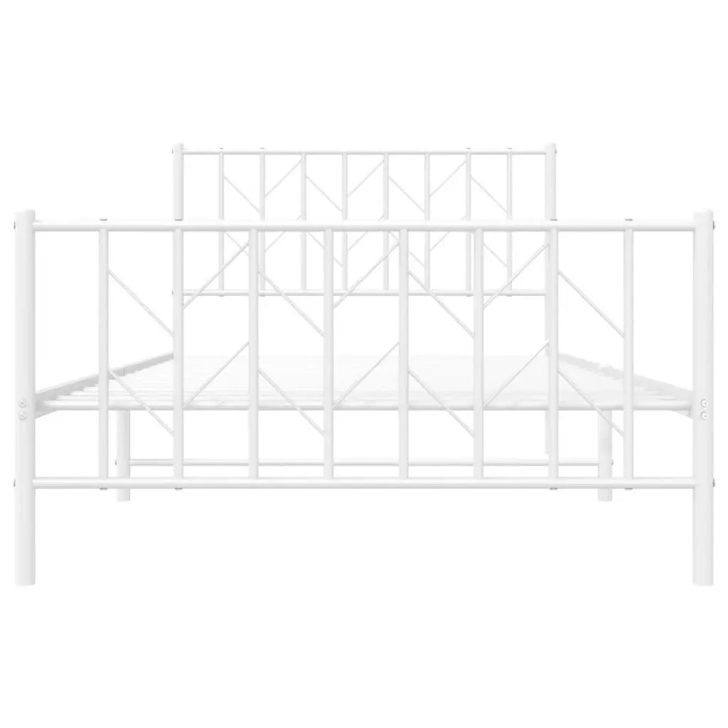 White Metal King Single Bed Frame 107x203cm