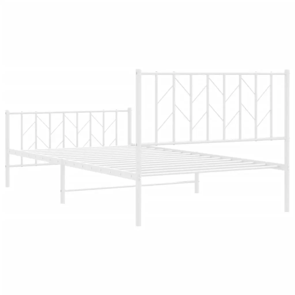 White Metal King Single Bed Frame 107x203cm