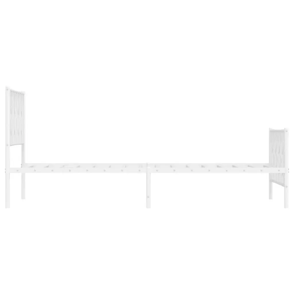 White Metal King Single Bed Frame 107x203cm