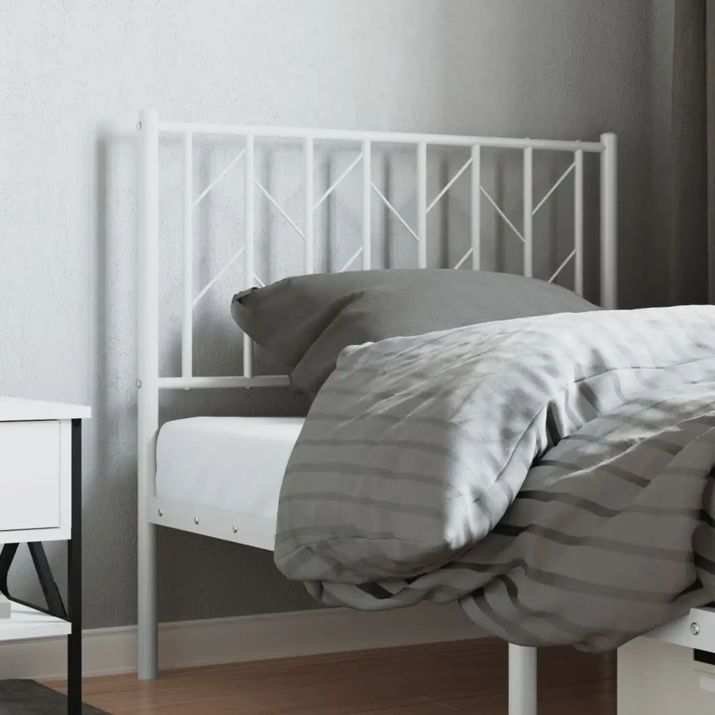 90cm White Metal Headboard for Bed Frame