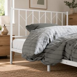 Sturdy White Metal Headboard for 107cm Bed Frame