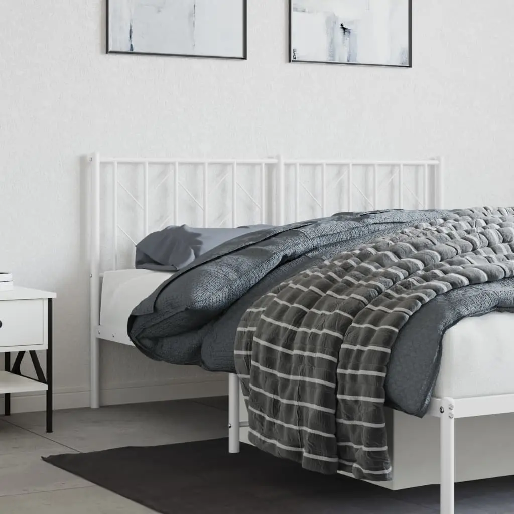 Metal Headboard White 150cm Bed Header Steel Frame Bedroom Furniture