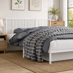 Sturdy 180cm White Metal Headboard for Bed Frames