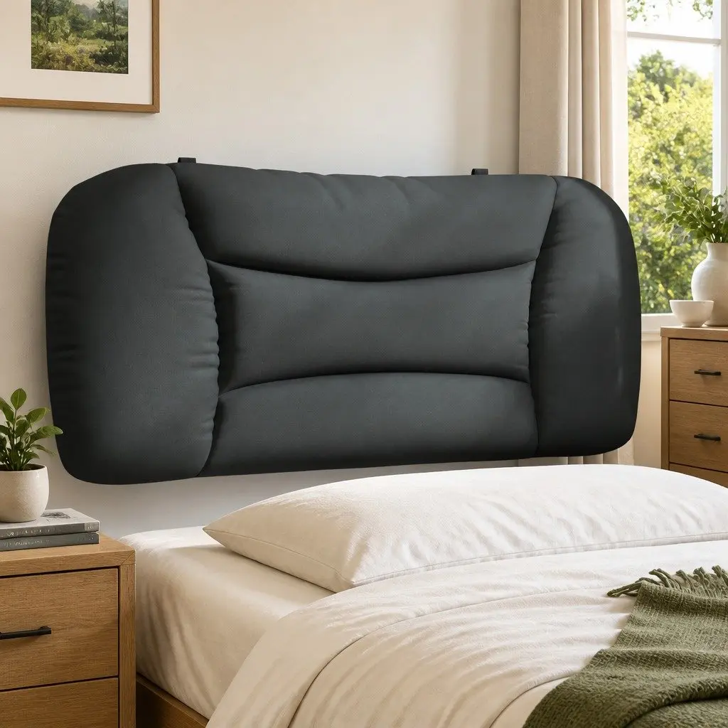 Fabric Wall Mount Headboard Cushion Grey 90cm