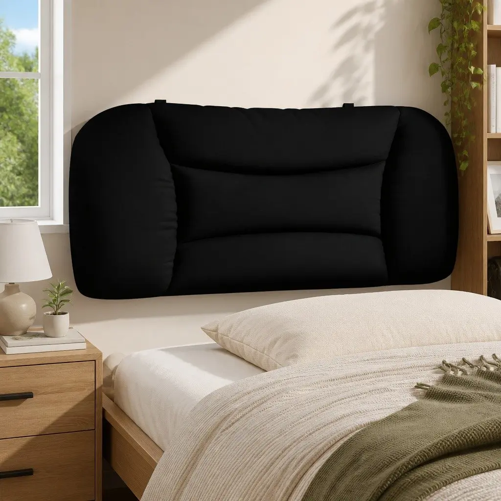 Headboard Cushion Fabric 90 cm Black