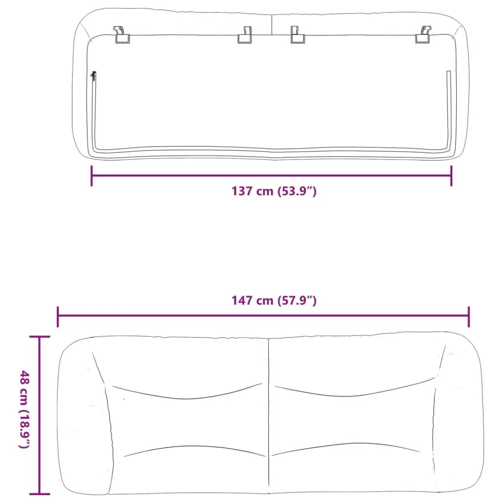 Black Wall-Mounted Headboard Cushion for Double Beds