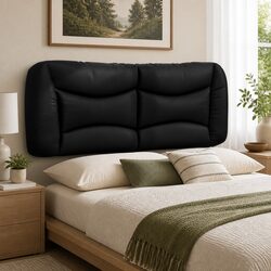 Stylish Black Upholstered Headboard Cushion for Double Bed