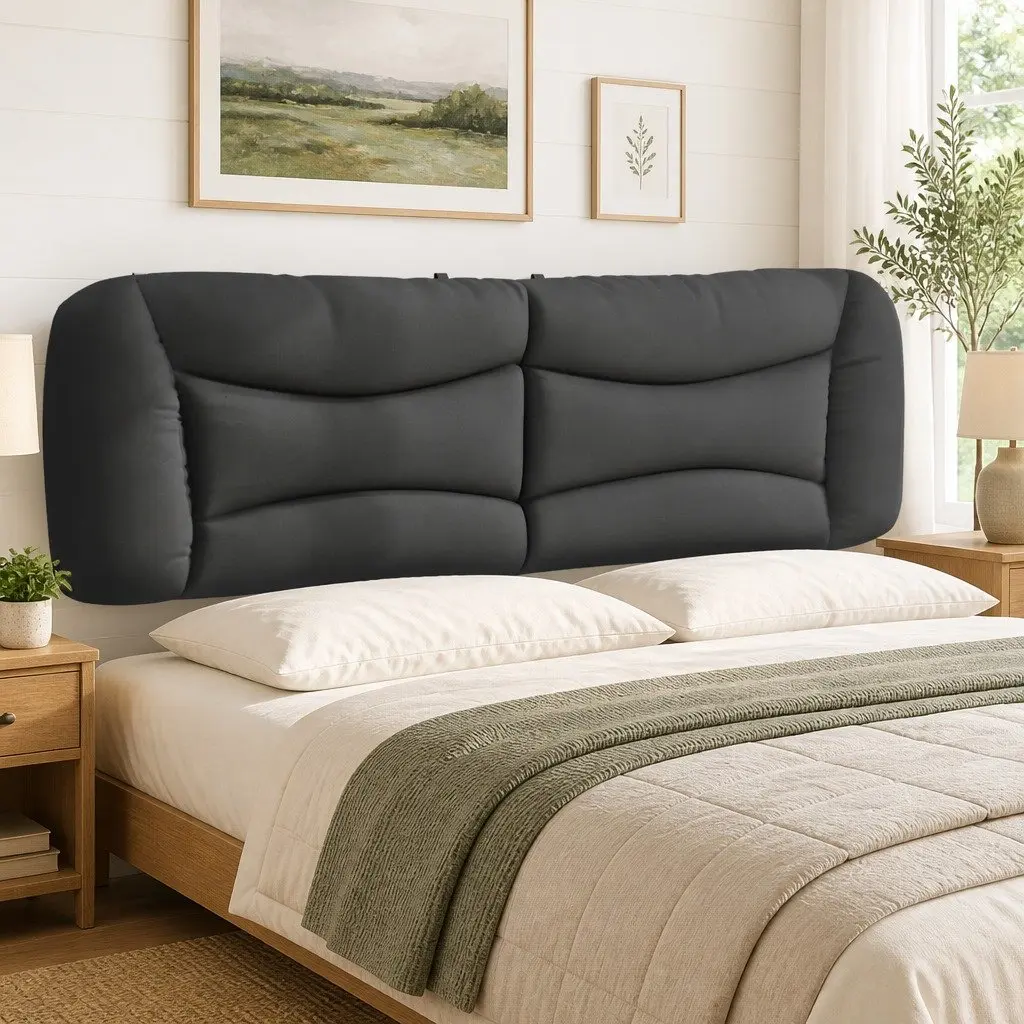 Dark Grey Fabric Headboard Cushion 180cm