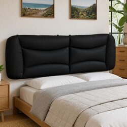 Stylish Black Headboard Cushion 180cm in Faux Leather