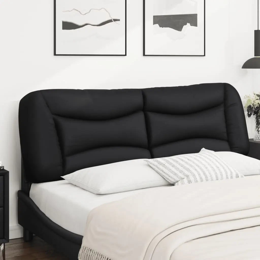 Headboard Cushion Faux Leather 152cm Black Wall Mount