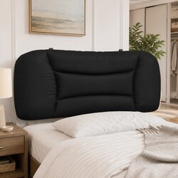 King Single Headboard Cushion 107cm Black Faux Leather