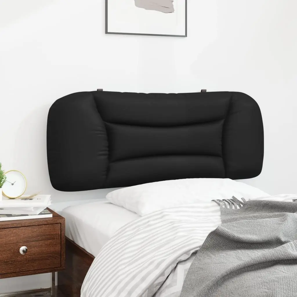 King Single Headboard Cushion Wall Mounted Pillow 107cm Black Faux Leather