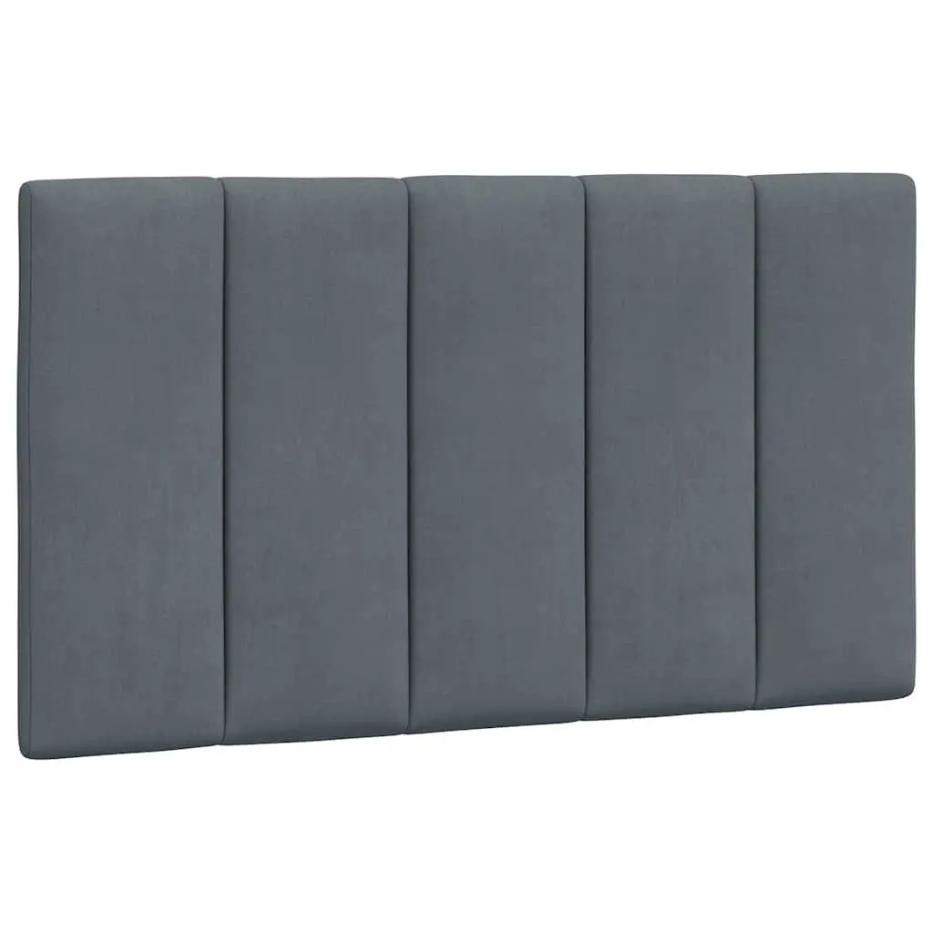 Headboard Cushion Velvet 90cm Grey Upholstered Bed Wall Mount Pillow