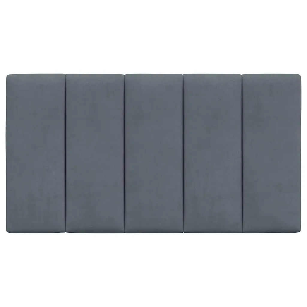 Headboard Cushion Velvet 90cm Grey Upholstered Bed Wall Mount Pillow