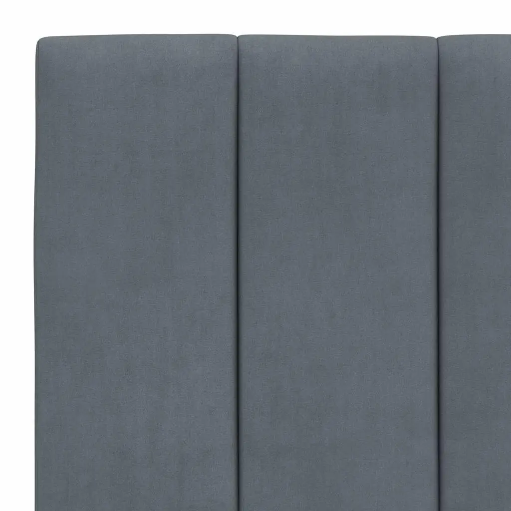Headboard Cushion Velvet 90cm Grey Upholstered Bed Wall Mount Pillow