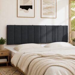 Dark Grey Velvet Headboard Cushion 180cm for Bed Support