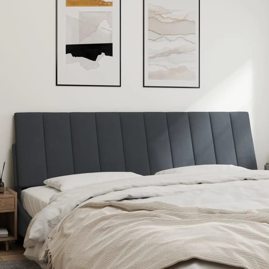 Headboard Cushion Velvet 180cm Dark Grey Wall Mounted Bed Pillow Support