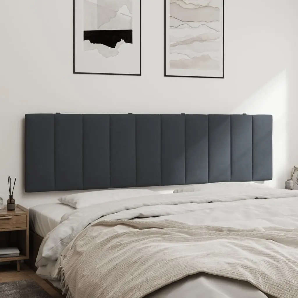 Headboard Cushion Velvet 180cm Dark Grey Wall Mounted Bed Pillow Support