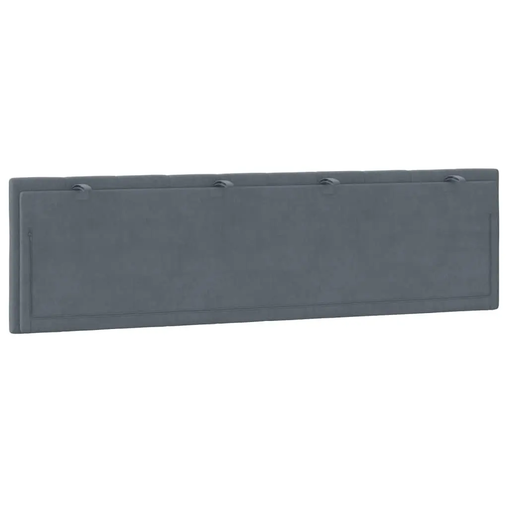 Headboard Cushion Velvet 180cm Dark Grey Wall Mounted Bed Pillow Support