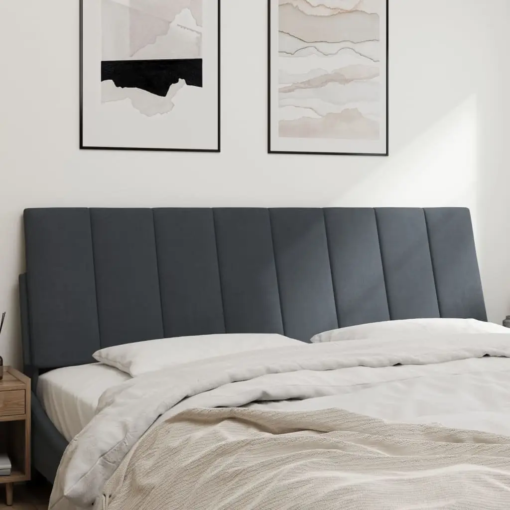 Headboard Cushion Velvet 152cm Dark Grey