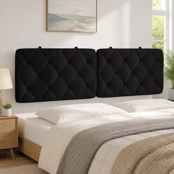 Black Velvet Queen Headboard Cushion 152cm
