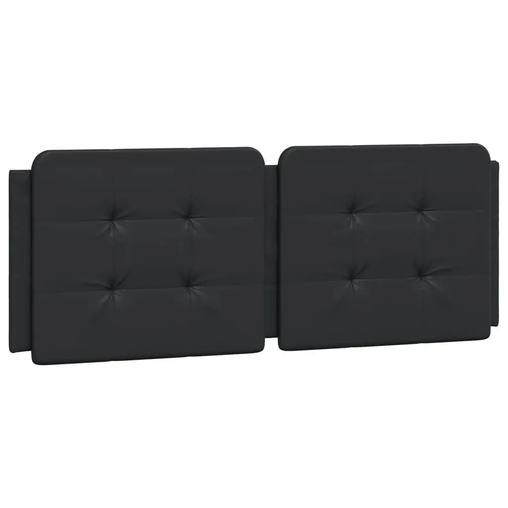 Headboard Cushion Faux Leather 137cm Black Wall Mounted Foam Padded