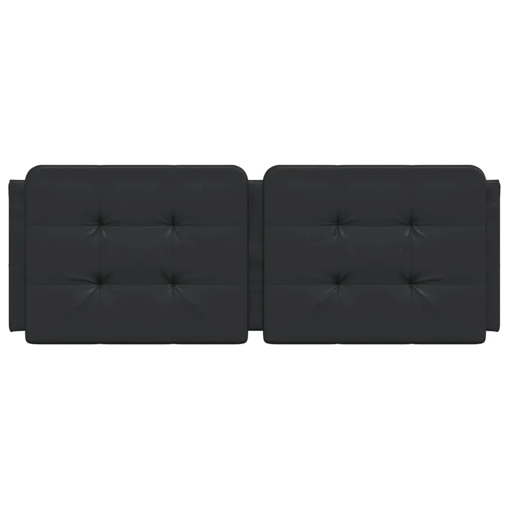 Headboard Cushion Faux Leather 137cm Black Wall Mounted Foam Padded