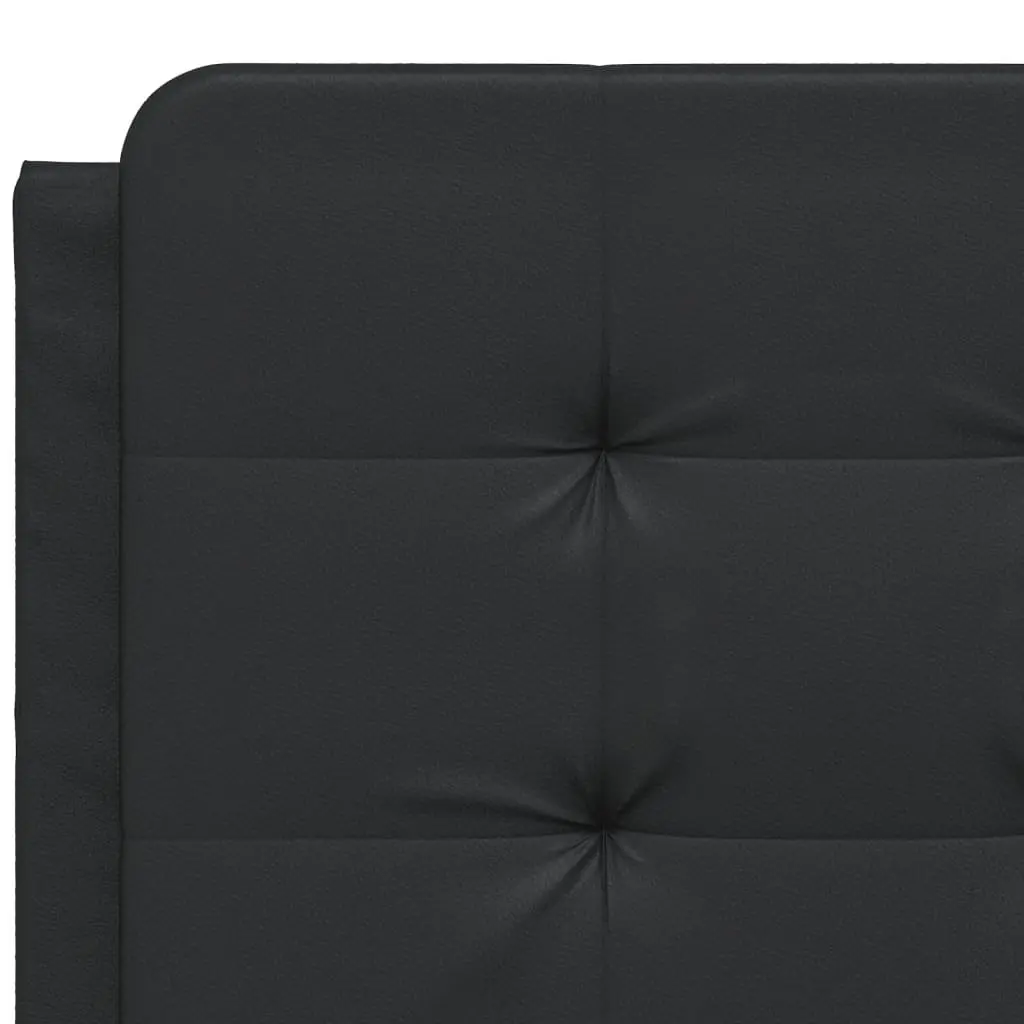 Headboard Cushion Faux Leather 137cm Black Wall Mounted Foam Padded