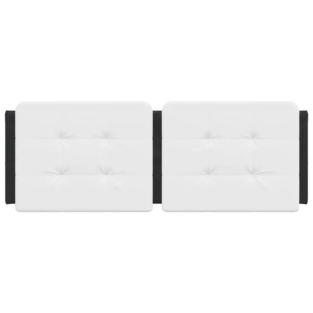 Headboard Cushion Wall-Mounted Bed Pillow 137cm Double White Black Faux Leather