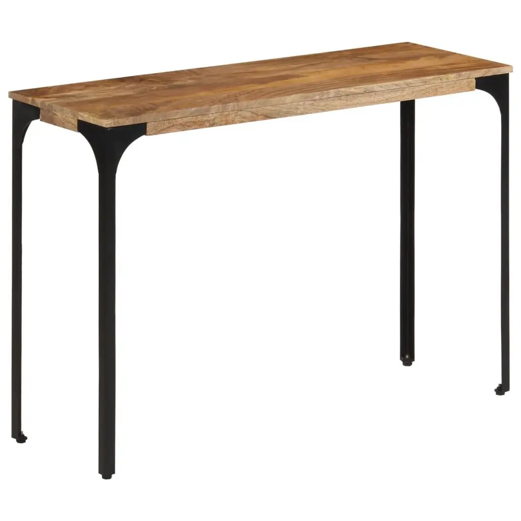 Accent Console Table with Brown Solid Mango Wood and Iron Feet