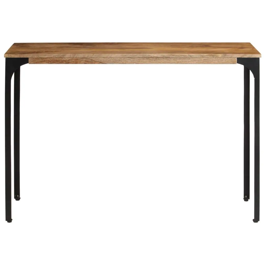 Accent Console Table with Brown Solid Mango Wood and Iron Feet