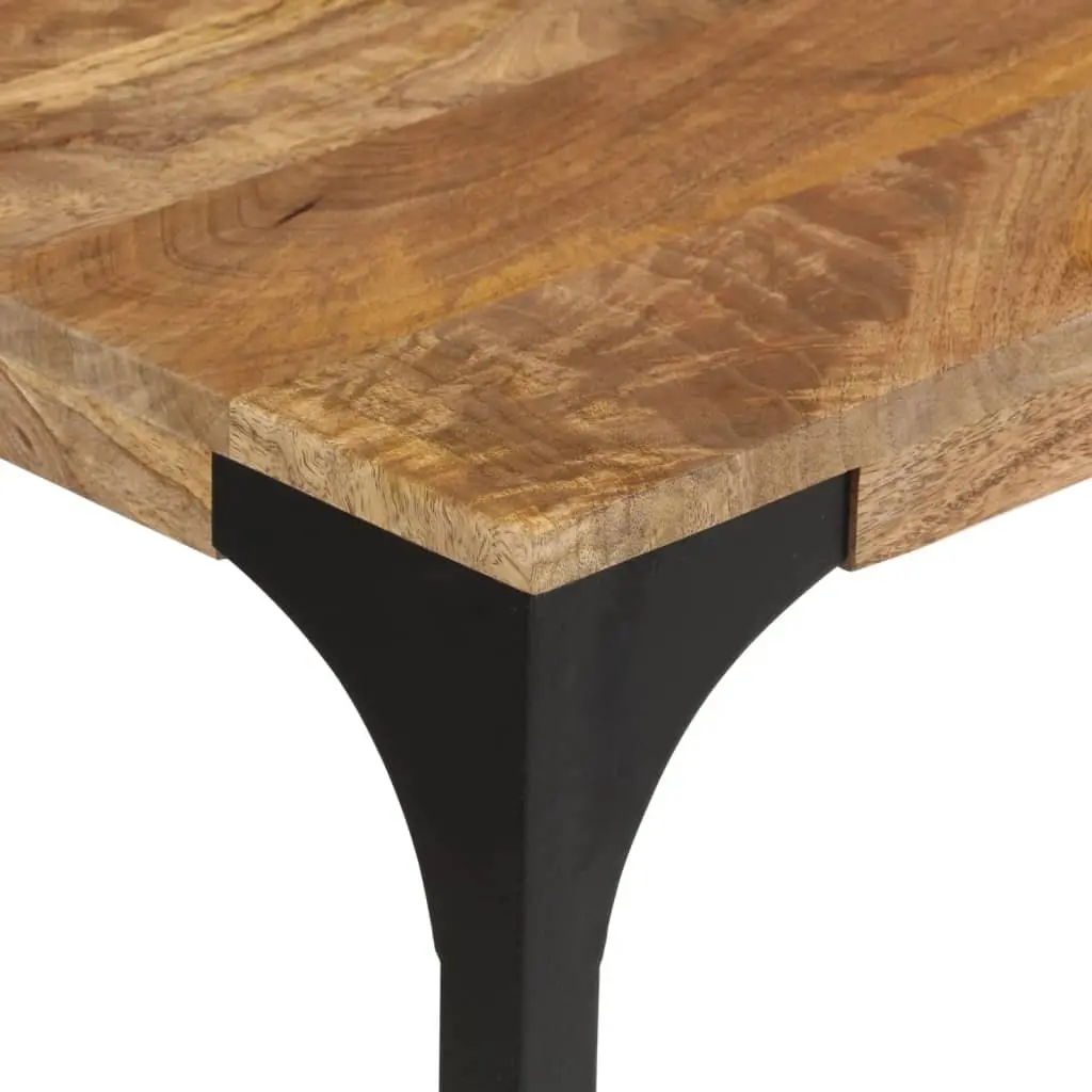 Accent Console Table with Brown Solid Mango Wood and Iron Feet