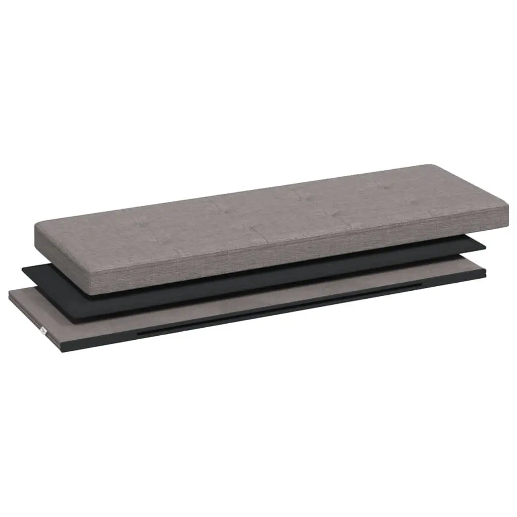 Storage Bench Foldable Grey Upholstered Seat Box Entryway Hallway Living Room