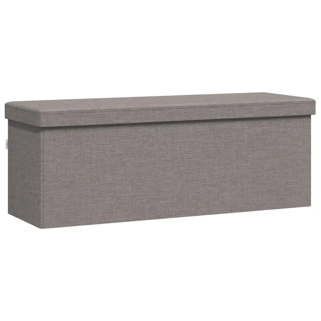 Storage Bench Foldable Grey Upholstered Seat Box Entryway Hallway Living Room