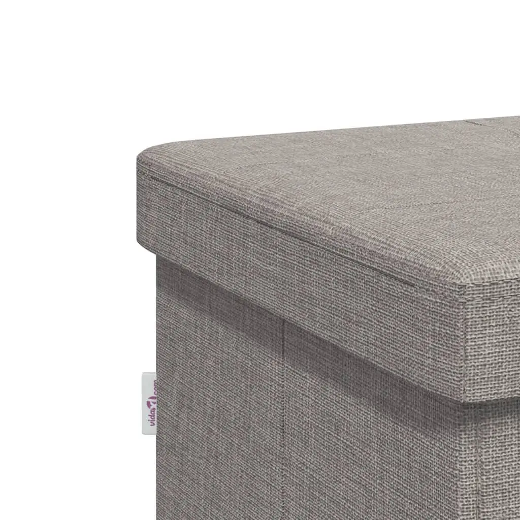 Storage Bench Foldable Grey Upholstered Seat Box Entryway Hallway Living Room