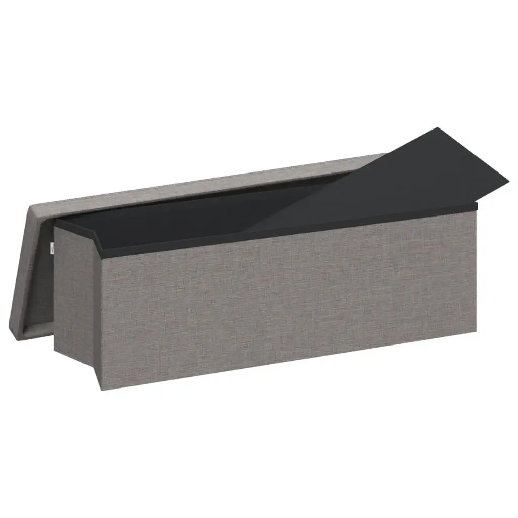 Storage Bench Foldable Grey Upholstered Seat Box Entryway Hallway Living Room