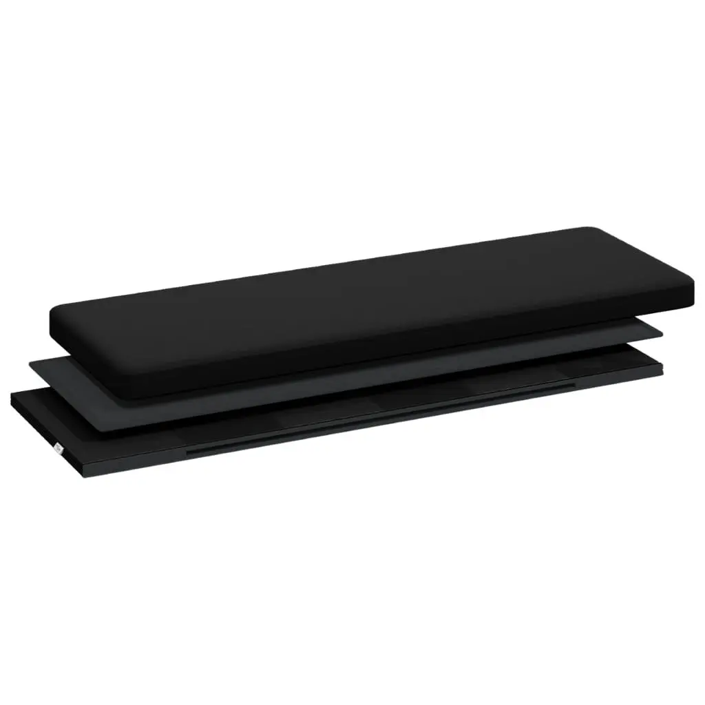 Storage Bench PVC Foldable Black Ottoman