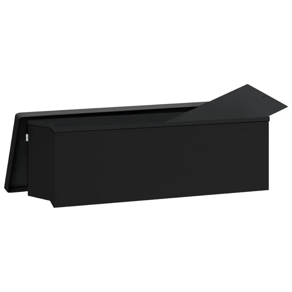 Storage Bench PVC Foldable Black Ottoman