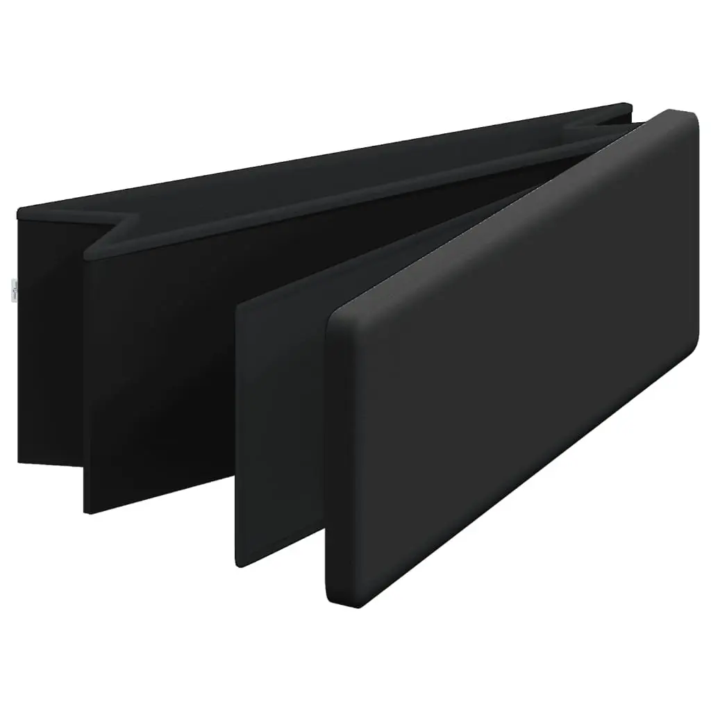 Storage Bench PVC Foldable Black Ottoman